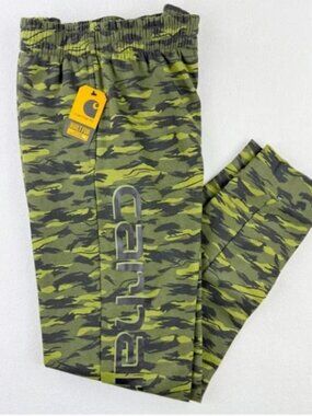 NWT Boys Carhartt Camo Joggers Green Black Casual Sweatpants sz L 14/16 XL 18/20